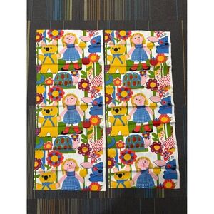 60s Vintage House N Home Fabrics Draperies Inc Childrens Playtime Fabric Panel